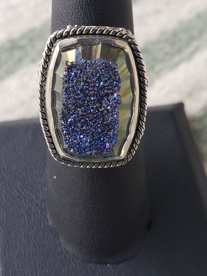 Sterling Druzy ring size 7.5