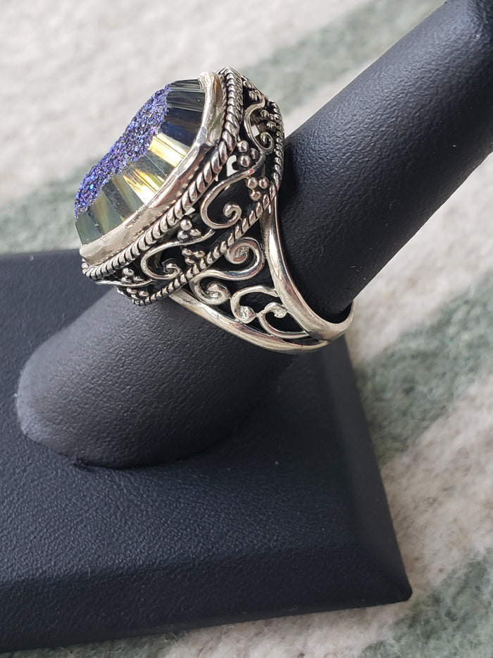 Sterling Druzy ring size 7.5