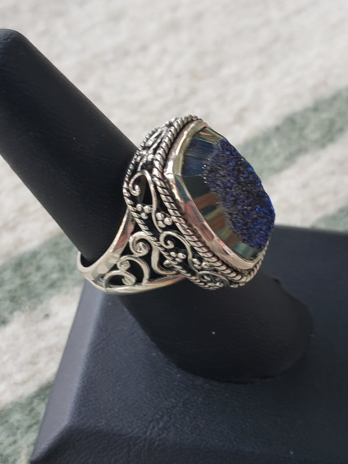 Sterling Druzy ring size 7.5