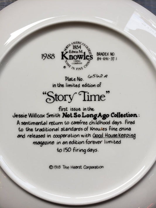 "Story Time" plate First issue in Not So Long Ago series