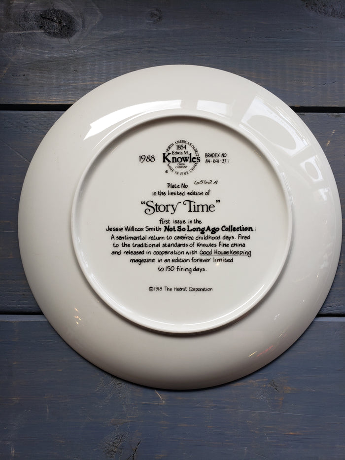 "Story Time" plate First issue in Not So Long Ago series