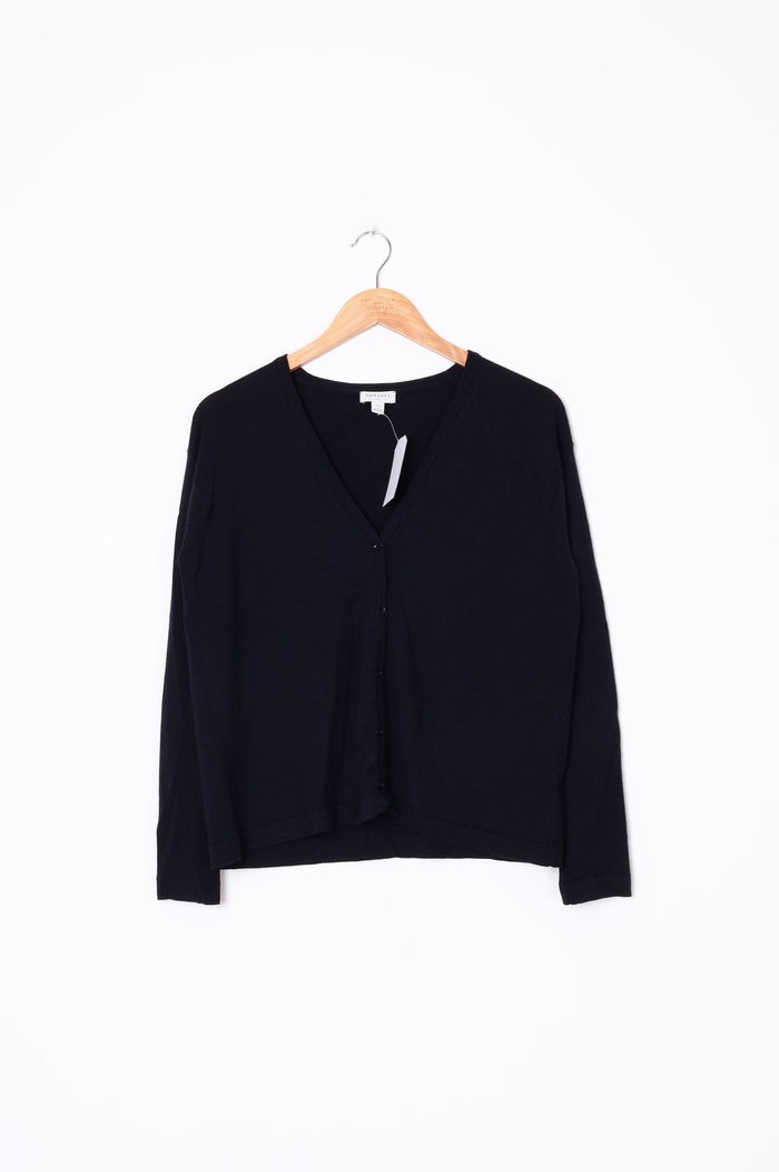 Sunspel Womens Black Cardigan Size XS