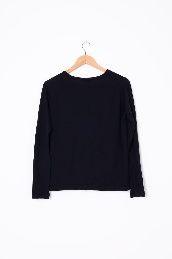 Sunspel Womens Black Cardigan Size XS