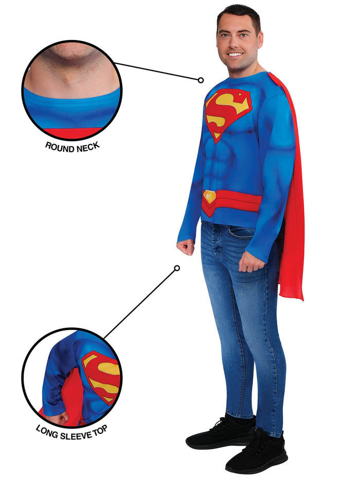 Superman Top And Half Mask Costume