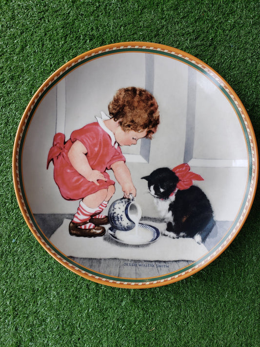 Suppertime for Kitty collectible plate by Jessie Willcox Smith