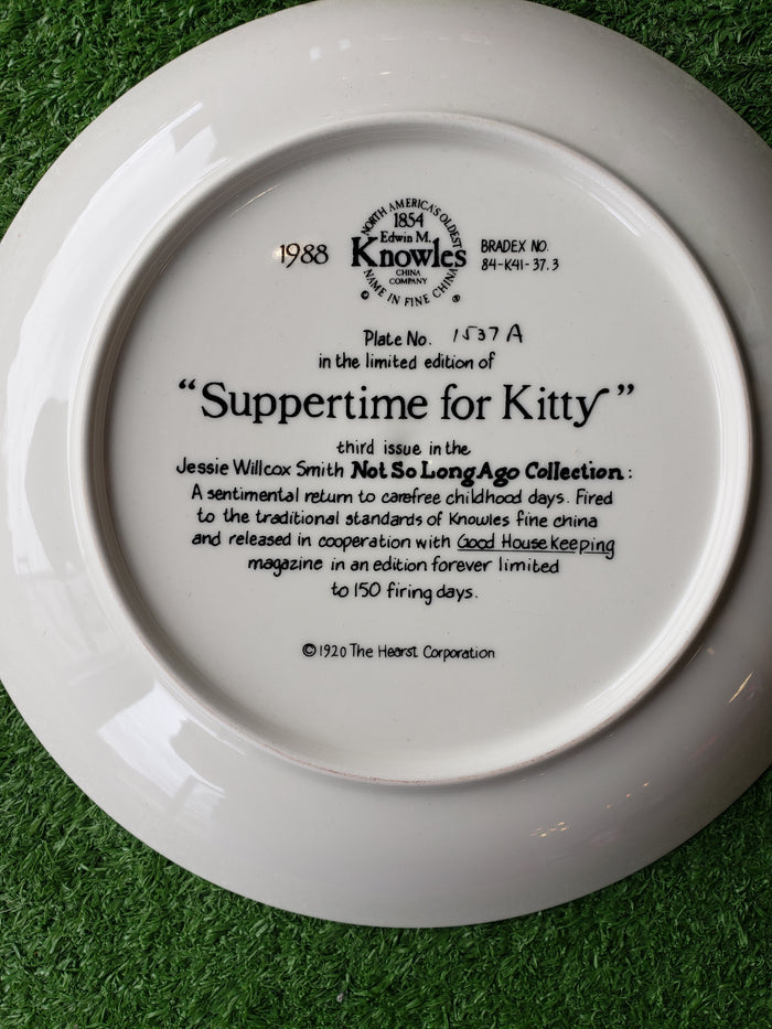 Suppertime for Kitty collectible plate by Jessie Willcox Smith