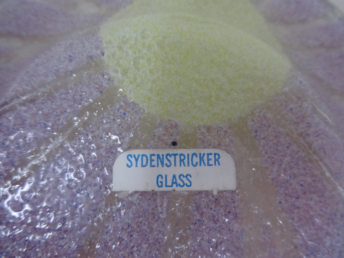 SYDENSTRICKER Glass Purple Flower with Yellow Center Disc