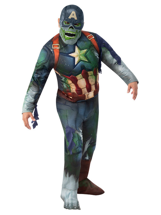 Teen Kids Deluxe Zombie Captain America Costume From Marvel