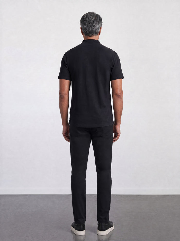 THE ACTIVE - QUARTER ZIP HALF TEE - BLACK