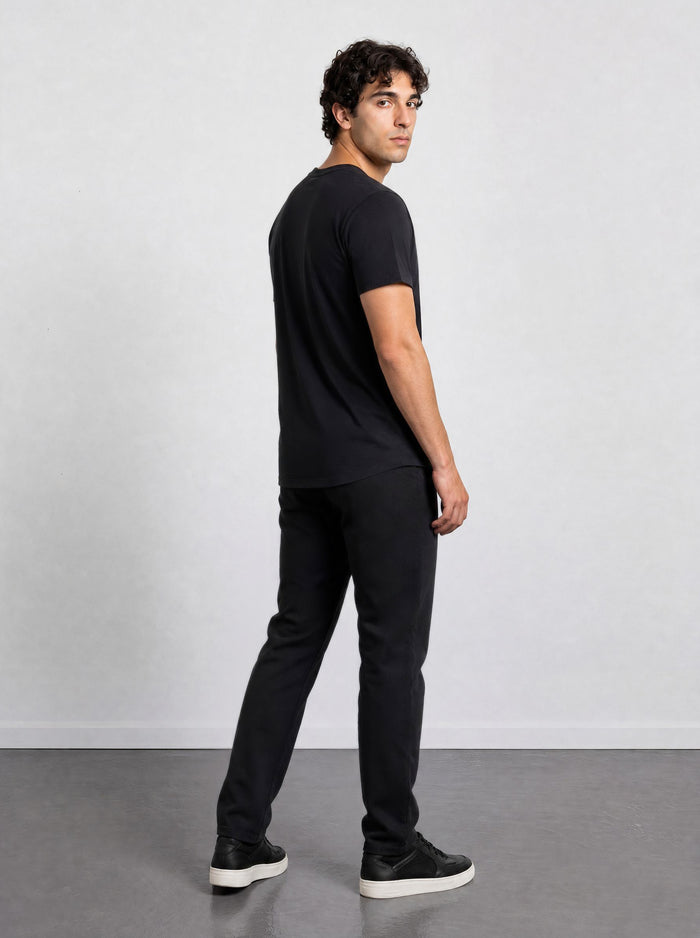 THE ACTIVE - SLIM HALF TEE - BLACK