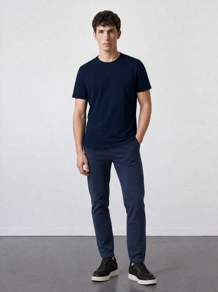 THE ACTIVE - SLIM HALF TEE - NAVY BLUE