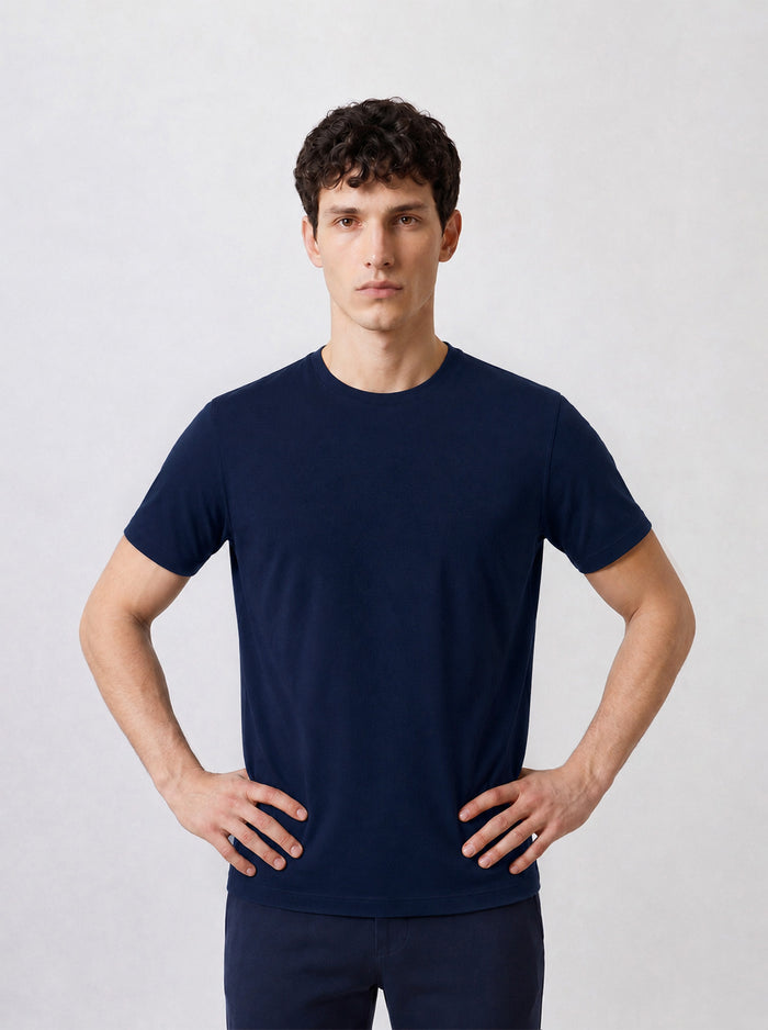 THE ACTIVE - SLIM HALF TEE - NAVY BLUE