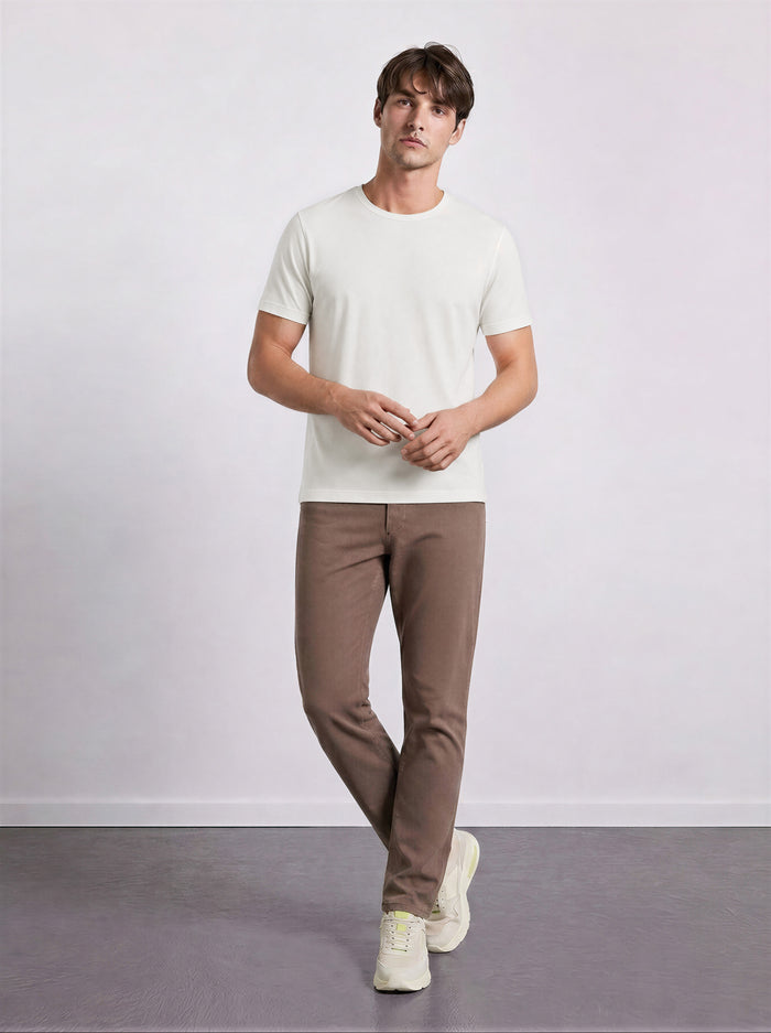 THE ACTIVE - SLIM HALF TEE - OFF WHITE