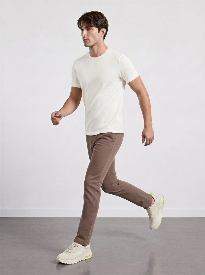 THE ACTIVE - SLIM HALF TEE - OFF WHITE
