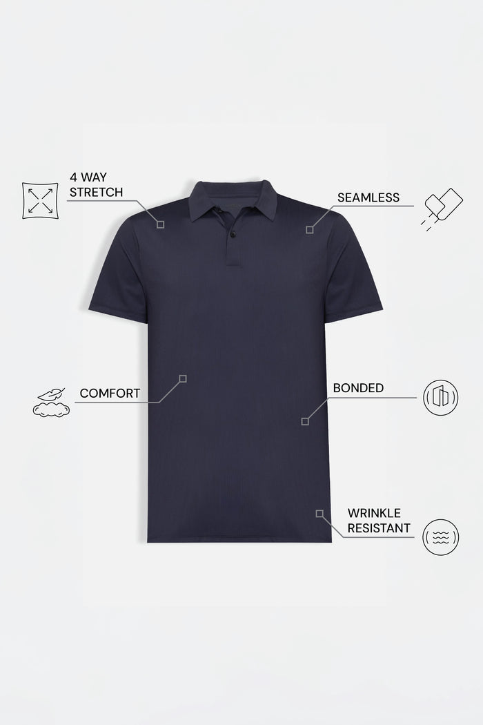THE AIRTECH - RIPSTOP POLO - NAVY BLUE