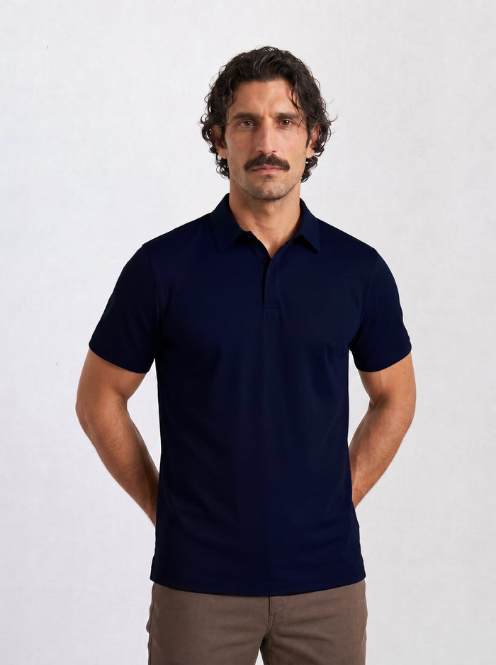 THE AIRTECH - RIPSTOP POLO - NAVY BLUE