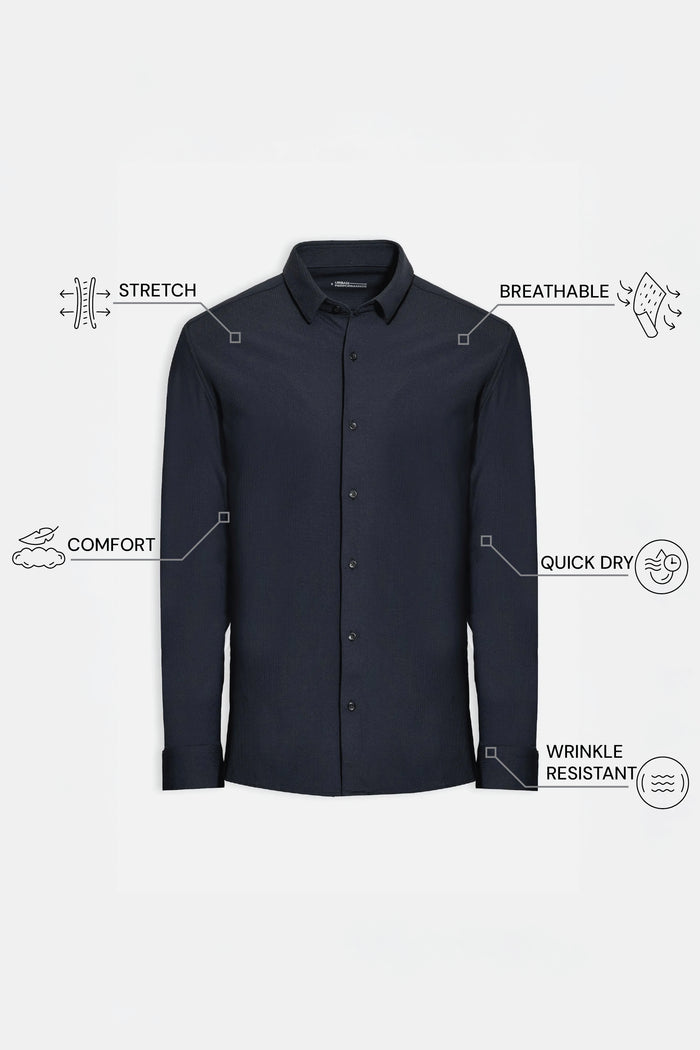 THE AIRTECH - SLIM FULL SHIRT - BLACK