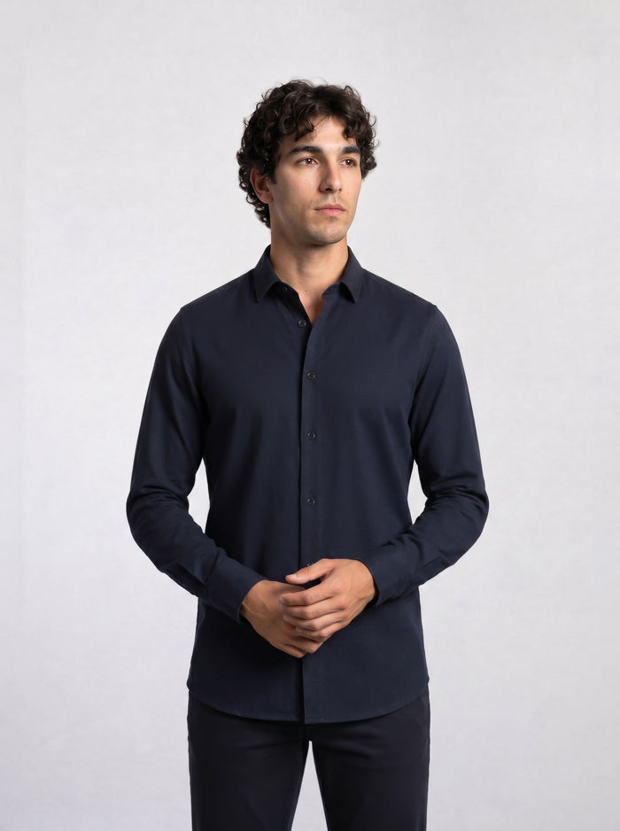 THE AIRTECH - SLIM FULL SHIRT - BLACK