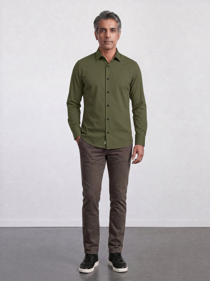 THE AIRTECH - SLIM FULL SHIRT - LEAF GREEN