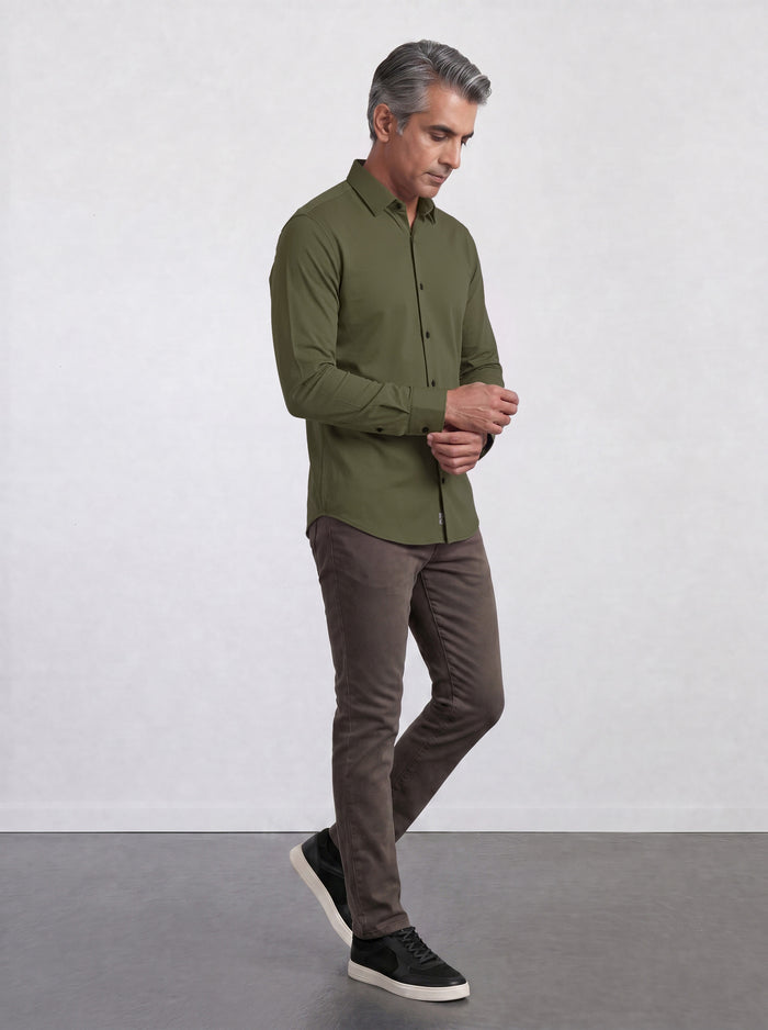 THE AIRTECH - SLIM FULL SHIRT - LEAF GREEN