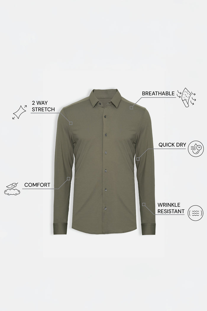 THE AIRTECH - SLIM FULL SHIRT - LEAF GREEN