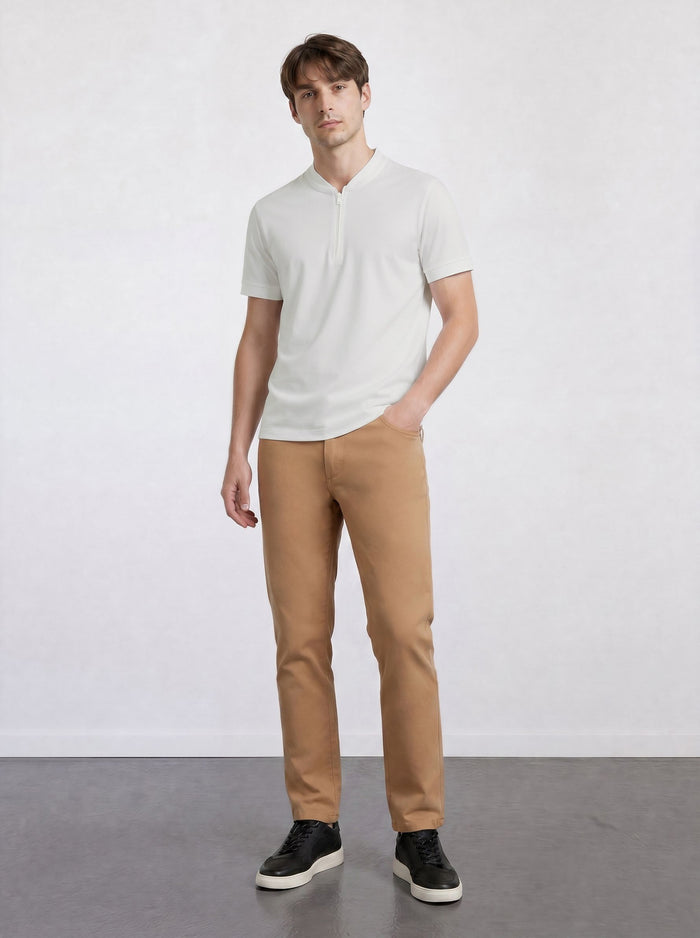 THE APEX - QUARTER ZIP POLO - COTTON WHITE