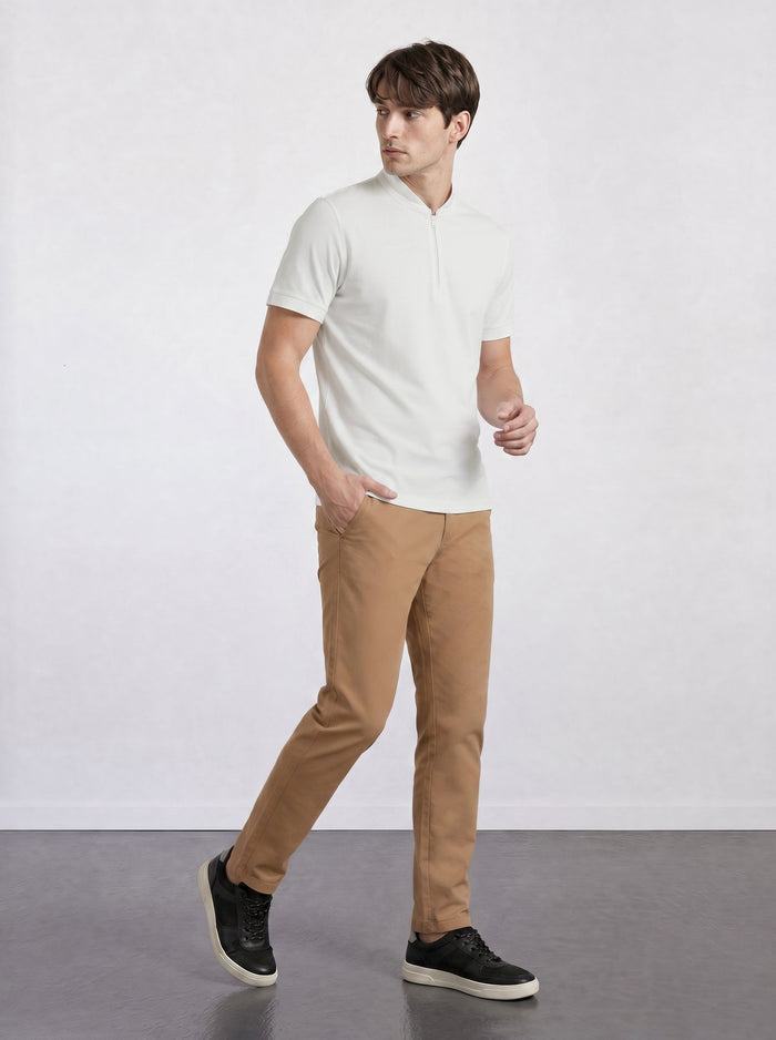 THE APEX - QUARTER ZIP POLO - COTTON WHITE