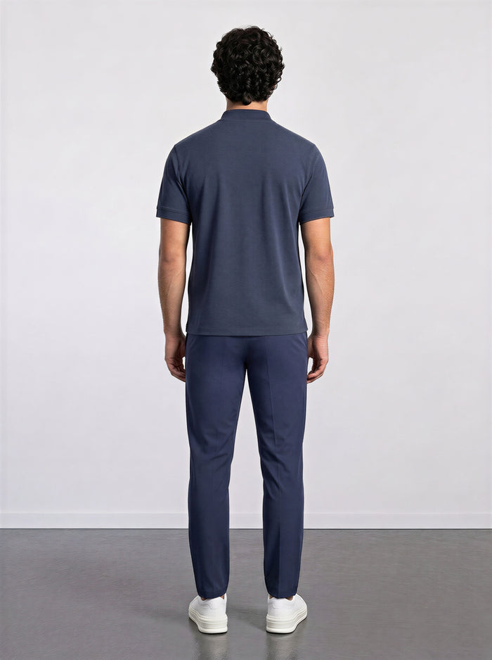 THE APEX - QUARTER ZIP POLO - NAVY BLUE