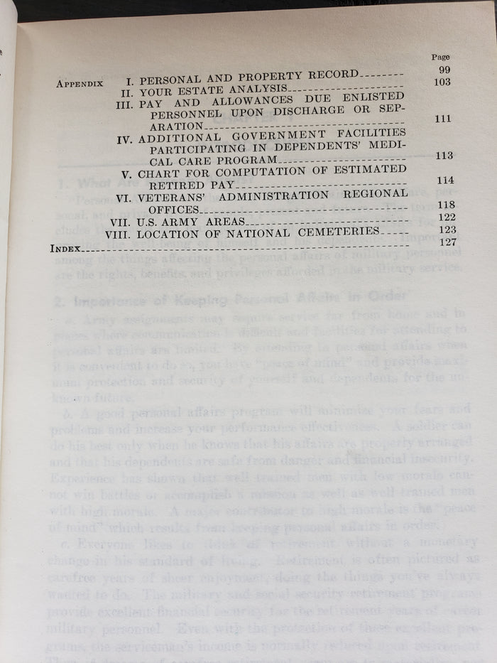The ARMY Personal Affairs Handbook (1961)