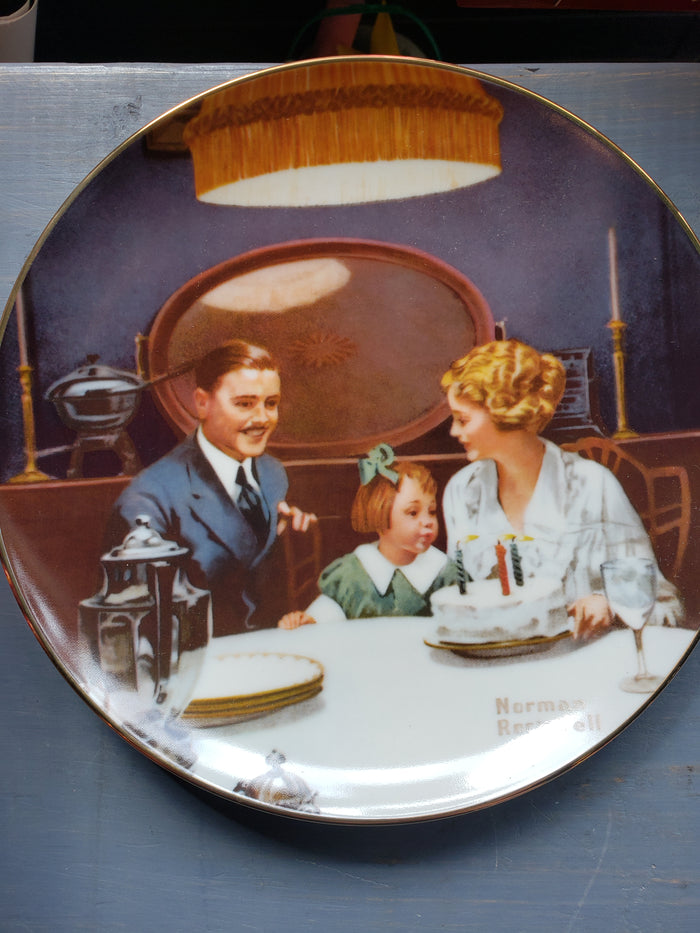 "The Birthday Wish" by Norman Rockwell collectible plate