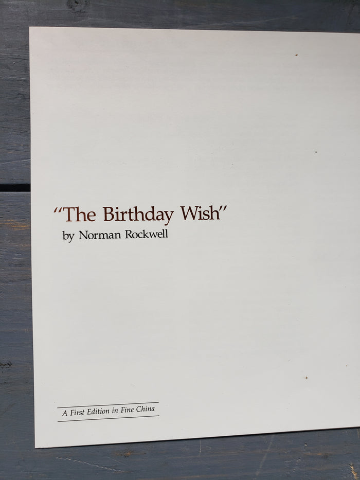 "The Birthday Wish" by Norman Rockwell collectible plate
