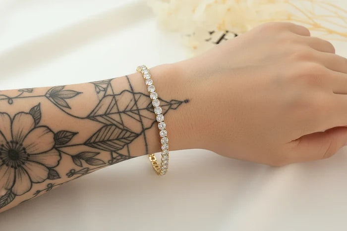The Chic Rhinestone Titanium Elegance Bracelet