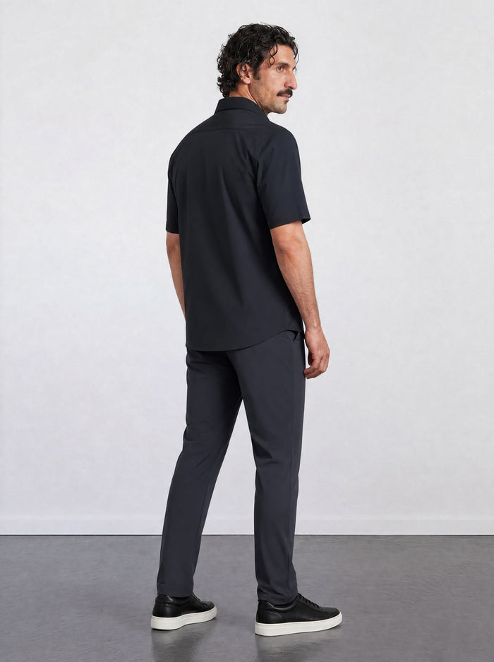 THE CITY - SLIM HALF SHIRT - BLACK