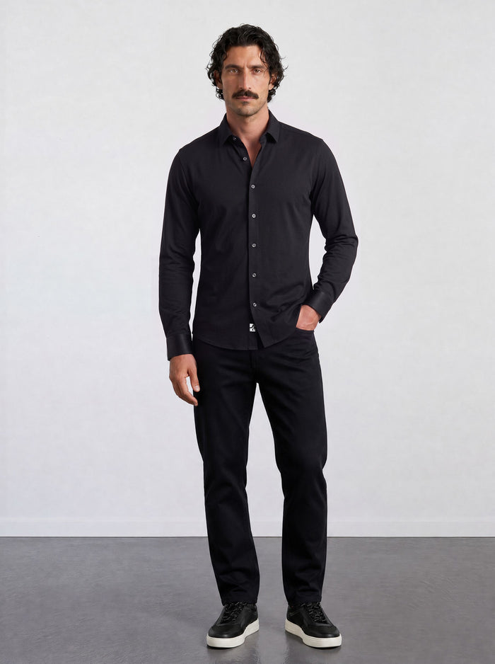 THE CITY - SLIM SHIRT - BLACK