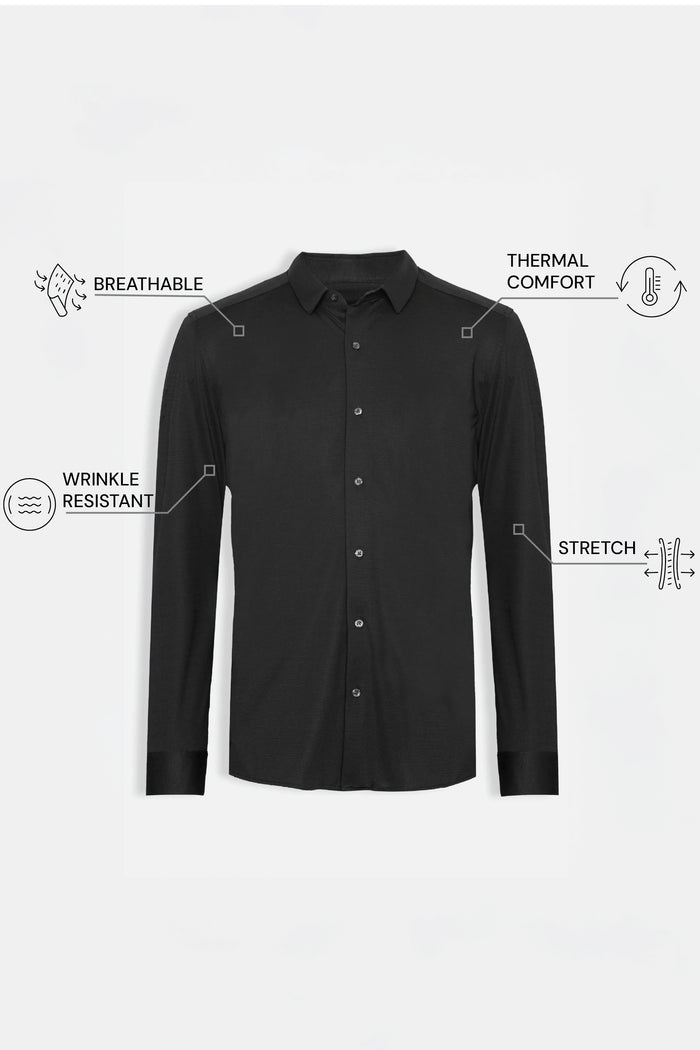 THE CITY - SLIM SHIRT - BLACK