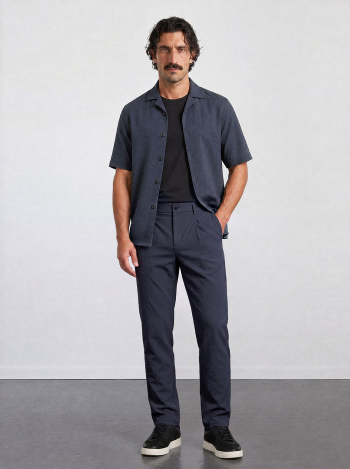 THE CITY PLEAT - RELAXED PANTS - NAVY BLUE
