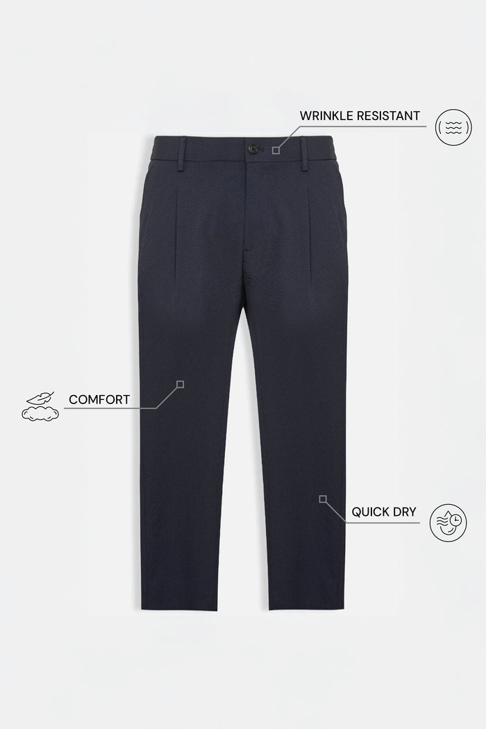 THE CITY PLEAT - RELAXED PANTS - NAVY BLUE