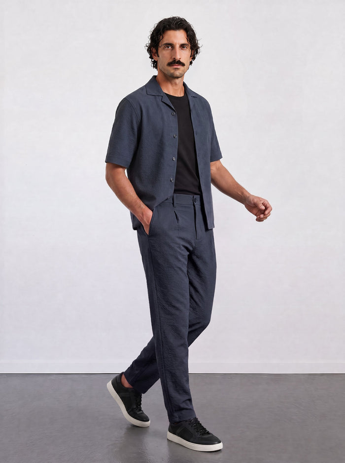 THE CITY PLEAT - RELAXED PANTS - NAVY BLUE