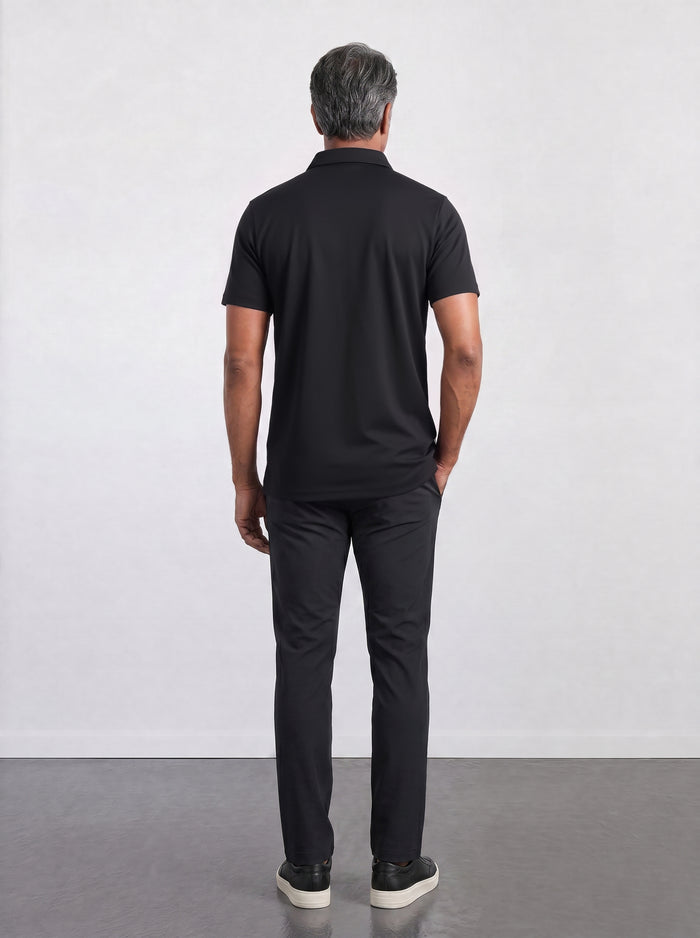THE CLOUD SILK - SLIM POLO - BLACK