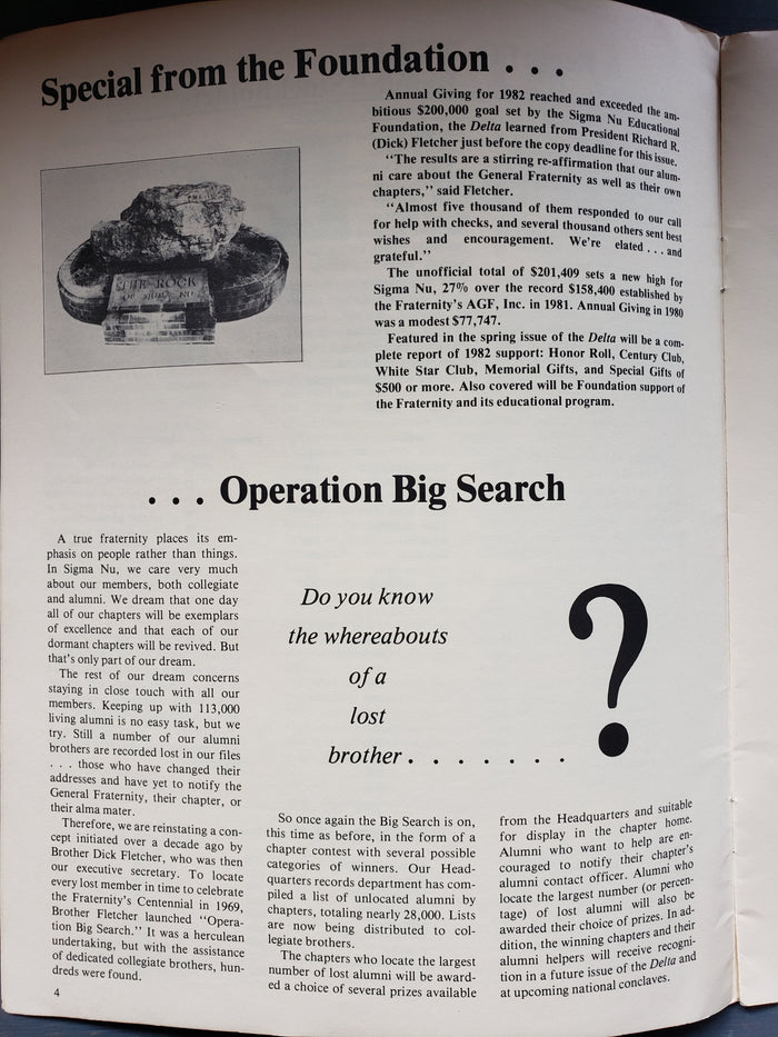 The Delta of Sigma Nu Winter 1983 issue