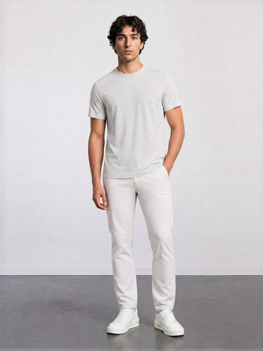 THE ESSENTIAL - HALF TEE - LIGHT GREY