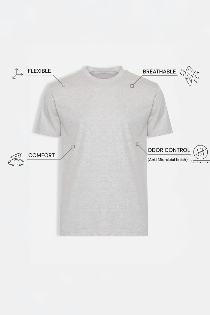 THE ESSENTIAL - HALF TEE - LIGHT GREY