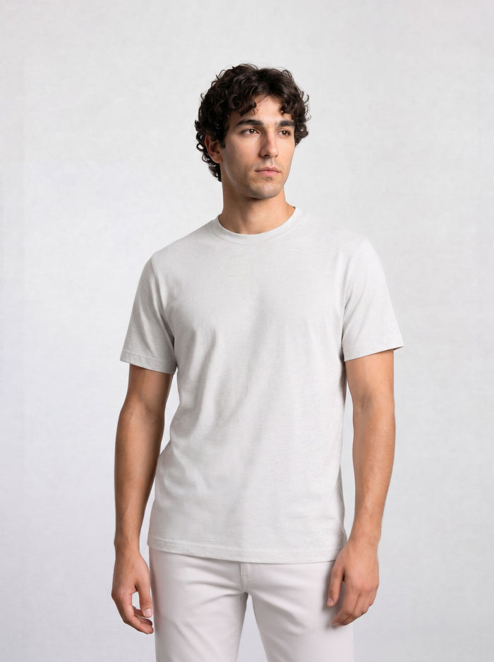 THE ESSENTIAL - HALF TEE - LIGHT GREY