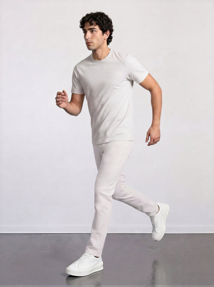 THE ESSENTIAL - HALF TEE - LIGHT GREY