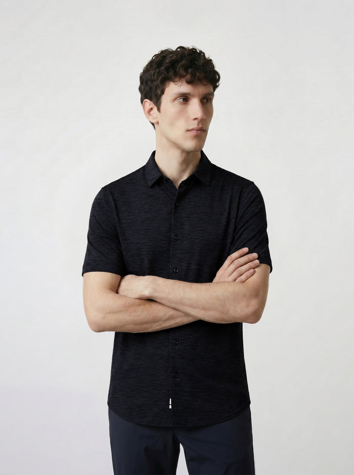 THE EVERYDAY - MELANGE SHIRT - BLACK MELANGE