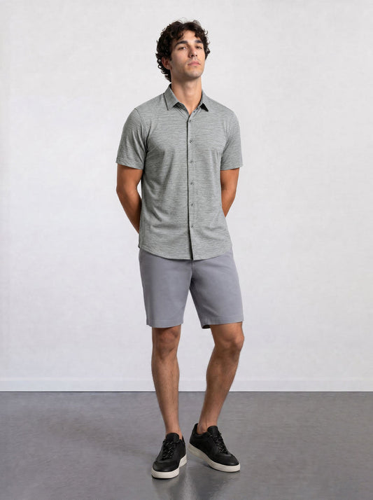 THE EVERYDAY - MELANGE SHIRT - GREY BLEND