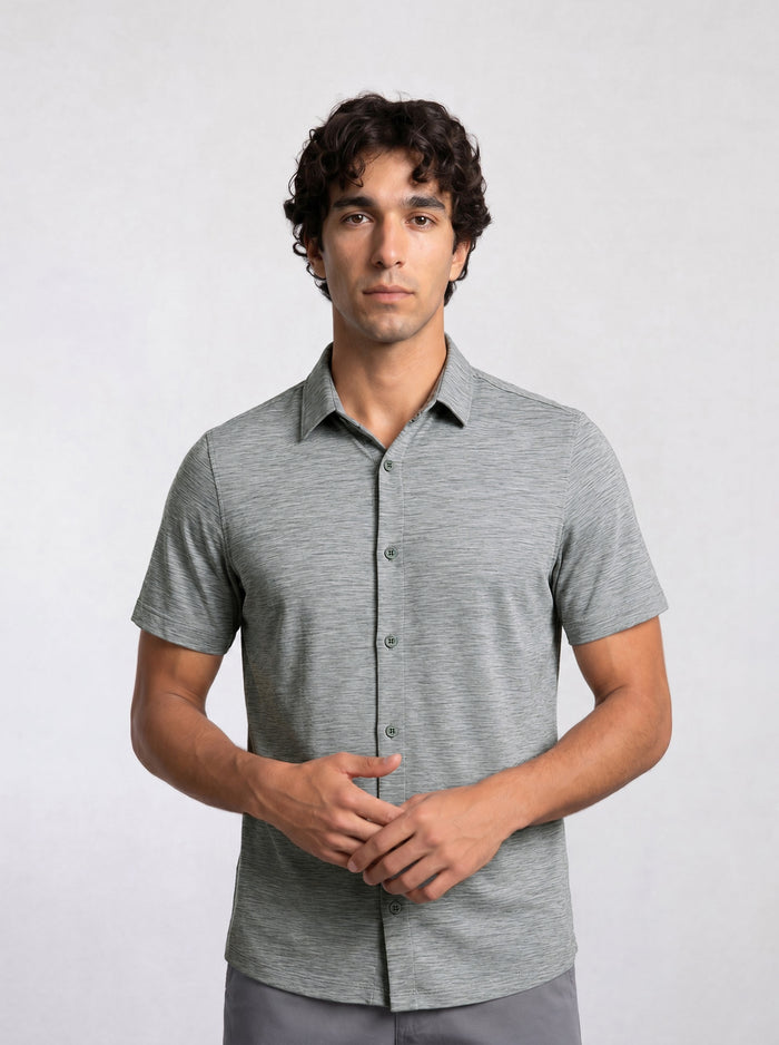 THE EVERYDAY - MELANGE SHIRT - GREY BLEND
