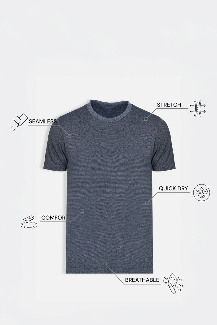 THE EVERYDAY - SEAMLESS HALF TEE - BLUE