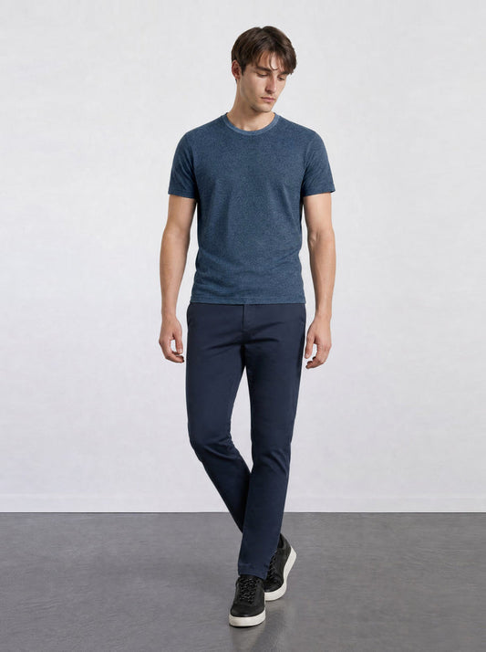 THE EVERYDAY - SEAMLESS HALF TEE - MEDIUM BLUE