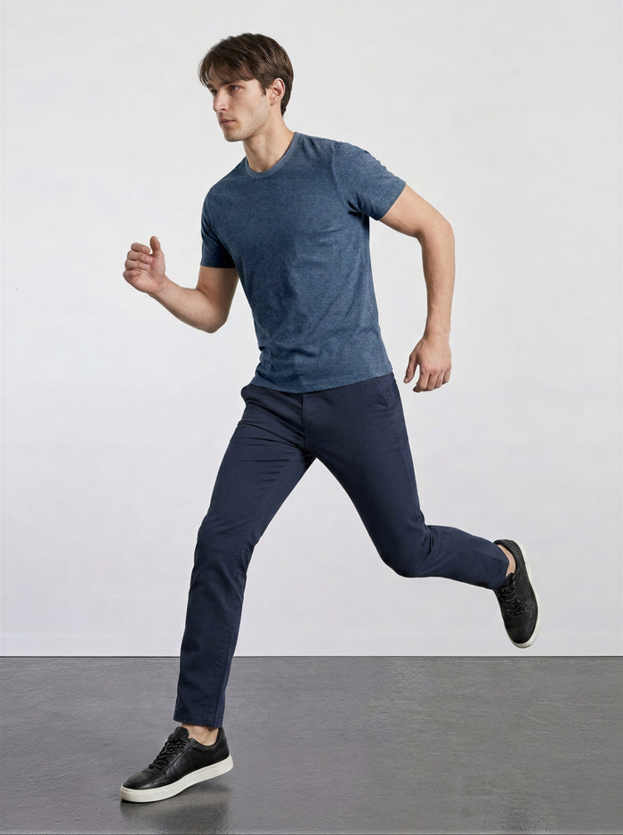 THE EVERYDAY - SEAMLESS HALF TEE - MEDIUM BLUE